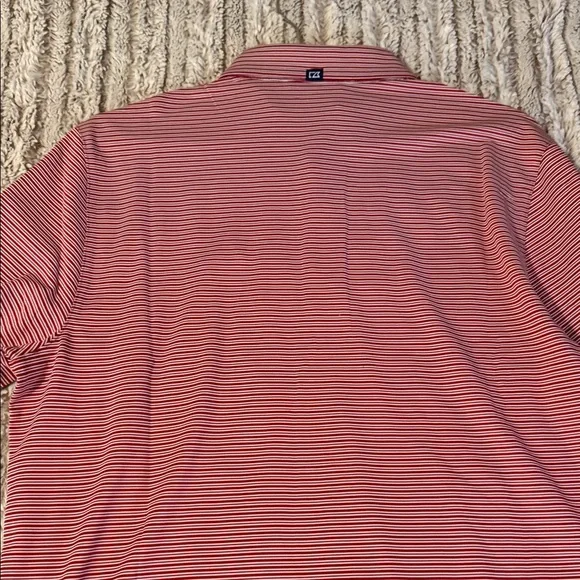 Cutter & Buck Men's Crimson Striped Polo - Picture 3 of 6